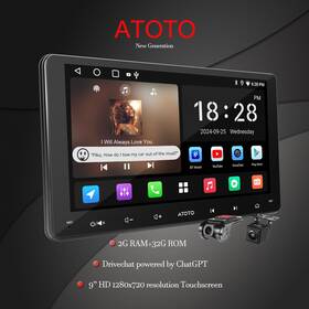 Atv5dh62a09s-s04nb282 Atoto A5l 9 Inch 2 Din Car Stereo Apple Carplay Android Drivechat Wifi With F R Cam
