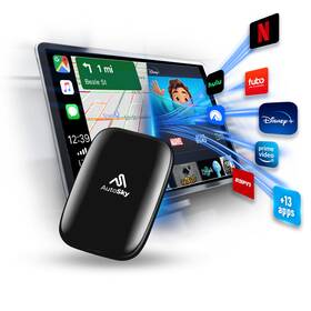 Autosky Wcpaa-1t-flex Carplay Ai Box Lite Flex Wireless Adapter Netflix Disney 13 Apps
