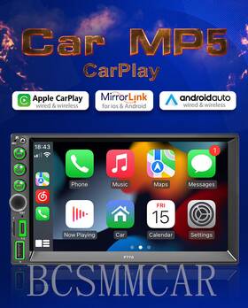 T688423 Bcsmmcar 7 Inch Double 2 Din Car Mp5 Player Bluetooth Touch Screen Stereo Radio For Carplay