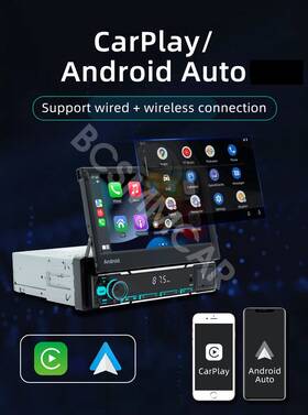 T88446 Bcsmmcar Car Stereo Radio Multimedia Mp5 Player 2g 64g Single Din 7in Retractable Screen