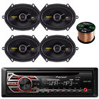 Deh150mp-40cs684-eb16g50ft-cca Enrockautomotivebundle Pioneer Aux Cd Car Receiver Kicker Speakers 728120472223