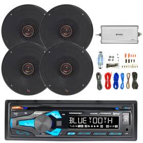 Xdm290bt-26532exam-eea720 Dual-infinity-jbl In-dash Bluetooth Cd Receiver Amplifier With Kit 4x 6.5 Inch 165w Car Speakers