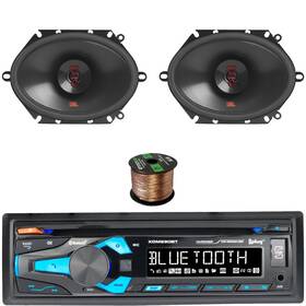 Dual-jbl 709016549236 Electronics 1-din Bluetooth Mp3 Receiver 2x 6x8 Inch 250w Max Coaxial Speakers