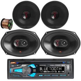 Dual-jbl-enrock 709016567766 1din Bluetooth Receiver 2x 6.5 Inch 225w 6x9 375w Car Speakers Speaker Wire