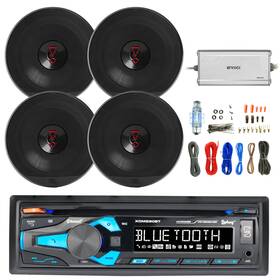 Xdm290bt-23627fam-eea720 Dual-jbl In-dash Bluetooth Cd Receiver 4x 6.5 Inch 225w Car Speakers 4-ch Amplifier With Kit
