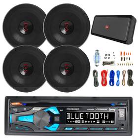 Xdm290bt-23627fam Dual-jbl In-dash Bluetooth Cd Receiver 4x 6.5 Inch 225w Car Speakers 5-ch Amplifier With Kit