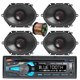 Xdm290bt-238627am Dual-jbl In-dash Bluetooth Cd Stereo Receiver 4x 6x8 Inch 250 Watt Car Speakers Wire