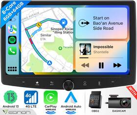 St2cvrcua13skplususeum1 Eonon Android 13 6 64 Car Stereo Radio Gps Bluetooth Double Din 10.1in Touch Screen 4g