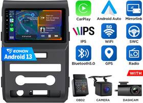 St2vrafdf1x6usicm2 Eonon Obd Dvr Cam 9 Inch Android 13 Car Stereo Radio Carplay For Ford F150 2009-2012