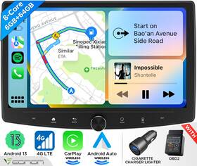 St3cvrcua13skplususeuu1 Eonon 64gb Android 13 Double 2din Rotatable 10.1 Inch Car Stereo Radio Carplay Gps Wifi Bt