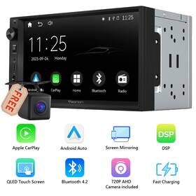 Stcvrax3useuua Eonon Cam Double 2din 7inch Android Auto Carplay Car In Dash Stereo Gps Navi Bt Usb