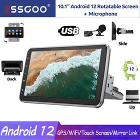 Ar1003 Essgoo Single 1 Din Rotatable Car Stereo 10ftft Android 11 Hd Radio Touch Screen Gps Navi