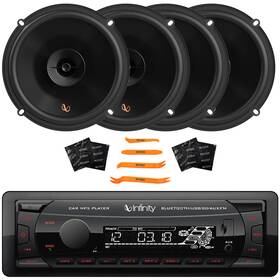 Infinity 027581639207 Alpha 100 Bluetooth Car Audio Receiver 4x 6.5 Inch 150w 2-way Speakers