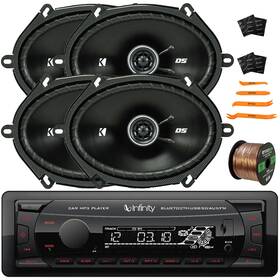 Infinity-kicker Alpha100-243dsc6804-eb16g50ft Alpha 100 Single Din Fm Mp3 Receiver 4x 6x8 Inch 200w 2-way Speakers Wire