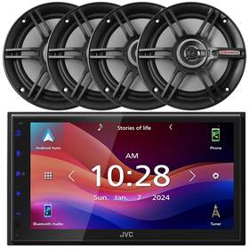 Kwm695bw-cs65cxs Jvc-crunch 4x 6.5 Inch 300w Max 2-way Car Audio Speakers 1-din Mp3 Digital Media Receiver