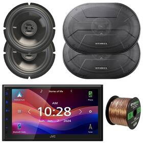 Kwm695bw-zs65cxs-zs693 Jvc-hifonics 1-din Bluetooth Receiver 2x 6.5 Inch 300w Max Speakers 6x9 3-way