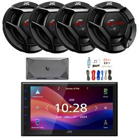 Kwm695bw-2csdr621-m704a Jvc-infinity 1-din Bluetooth Mp3 Receiver 4x 6.5 Inch 300w Max Speakers 4 Channel Amplifier