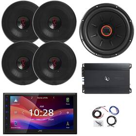 Kwm695bw-23627am-club1224 Jvc-jbl-infinity Single-din Radio 4x 6.5 Inch 225w Max Speakers 12 Subwoofer Amplifier With Kit