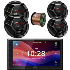 Kwm695bw-csdr1721-csdr621 Jvc 1-din Bluetooth Receiver 2x 6.5 Inch 300w Max Speakers 6.75 2-way