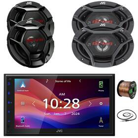 Kwm695bw-csdr621-csdr6941 Jvc Single-din Mp3 Car Radio 2x 6.5 Inch Speakers 6x9 With Wire Antenna