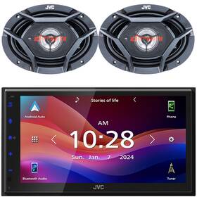 Kwm695bw-csdr693 Jvc Single-din Bluetooth Mp3 Receiver 2x 6x9 Inch 500w Max 3-way Car Audio Speakers