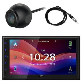 Kwm695bw-kvcm40u-ekmr2 Jvc Single-din Bluetooth Shallow Chassis Mp3 Receiver Rear View Camera Antenna