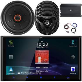 Jvc Kwm795bw-23627am-club1224 Usb Hdmi Input Digital Media Receiver 4x 6.5 Inch Speakers Subwoofer Amp Kit