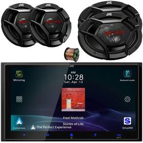 Jvc Kwm795bw-dr621-dr6931-eb16 6.92 Inch Single-din Receiver 2x 6.5 300w Speakers 6x9 500w Speaker Wire