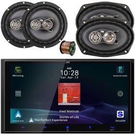 Jvc Kwm795bw-ps65-ps69-eb16g50ft Single-din Digital Receiver 2x 6.5 Inch Speakers 6x9 500w Wire