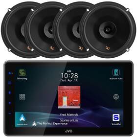 Jvc Kwz900w-2infspkpr603f Bluetooth Am/fm Radio Receiver 4x 6.5 Inch 150w 2-way Multi-element Speakers
