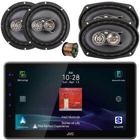 Jvc Kwz900w-ps65-ps69-eb16g50ft Digital Apple Carplay Receiver 2x 6.5 Inch 300w Speakers 6x9 500w