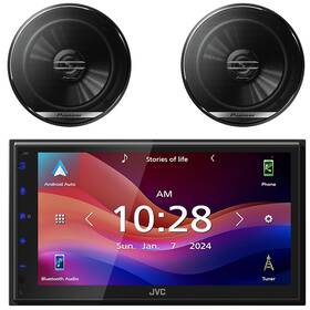 Kwm695bw-tsg1620f Jvc-pioneer 1-din Shallow Chassis Receiver 2x 6.5 Inch 300w Max 2-way Car Speakers