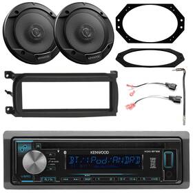 Kenwood-enrock-metra 728120498377 1-din Bluetooth Cd/mp3 Radio With Kit 2x 6.5 Inch 300w Max Speakers Adapters