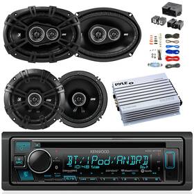 Kenwood-kicker-pyle 027581624227 In-dash Cd Receiver 2x 6x9 Inch 360w Speakers 6.5 Amplifier