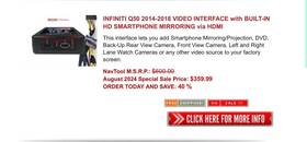 156426 Navtool Plug-n-play Harness For Screen Mirroring Infiniti Q50 2014-2018