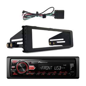 Mvhs85-ehdrab9813 Pioneer Enrock 1-din Receiver With Stereo Install Kit Fits 1998-2013 Hd Motorcycles