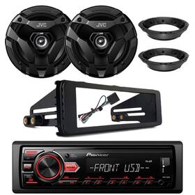 Mvhs85-2xdf620-ehdrab9813 Pioneer Jvc Enrock 1-din Receiver 2x 6.5 Inch 300w Speakers With Mounting Adapters Install Kit