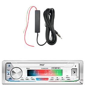 Plmrb39w-eora102 Pyle Plmrb39w Single Din Boat Bluetooth Mp3 Receiver 12v Amplifier Booster Kit