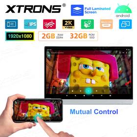 Hm136ac Xtrons 1x 13.3 Inch Hd Touch Android Car Headrest Monitor Backseat Tv Wifi 2k Video 32gb