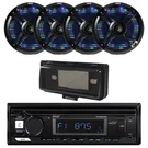Pyle Marine Bluetooth Receiver W/cover, 4X 6.5" 250W Dual Cone Rgb Led Speakers. Fixed Price $239.49.