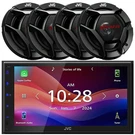 Jvc 1-DIN Bluetooth Digital Media Receiver, 4X 6.5" 300W Car Audio Speakers. Fixed Price $427.49.