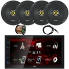 Jvc 6.8" Touchscreen Bluetooth Car Radio, 4X 6.5" 300W Speakers, Antenna, Wire. Fixed Price $350.99.