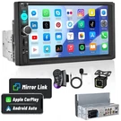 Single 1DIN 7" Touch Screen Stereo Bluetooth Radio Apple/android Carplay Gps. Fixed Price $41.79.