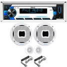 Pyle PLMRL50WB 1-DIN Receiver, 2X 6.5" 450W 2WAY White Marine Component Speakers. Fixed Price $94.49.