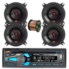 Single Din Bluetooth Cd Stereo Receiver, 4X 4" 150W Car Audio Speakers, Wire. Fixed Price $172.49.