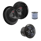 Pyle 4-CHANNEL Marine Bluetooth Controller, 2X 8'' 180W Speaker (black) W/wire. Fixed Price $156.49.