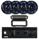 Pyle Marine Bluetooth Receiver W/cover, 4X 6.5" 250W Dual Cone Rgb Led Speakers. Fixed Price $235.99.