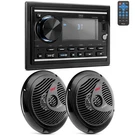 Pyle Marine Stereo Receiver Power Amplifier & Speaker Kit-double Din, 30 Preset. Fixed Price $63.99.