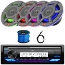 Bayboat: Jvc Am/fm Radio Receiver, 4X 8" 500W 3-WAY Rgb Led Speaker,antenna,wire. Fixed Price $437.49.