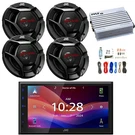 Jvc 1-DIN Bluetooth Usb Receiver, 4X 6.5" 300W Max Speakers, Channel Amplifier. Fixed Price $627.00.